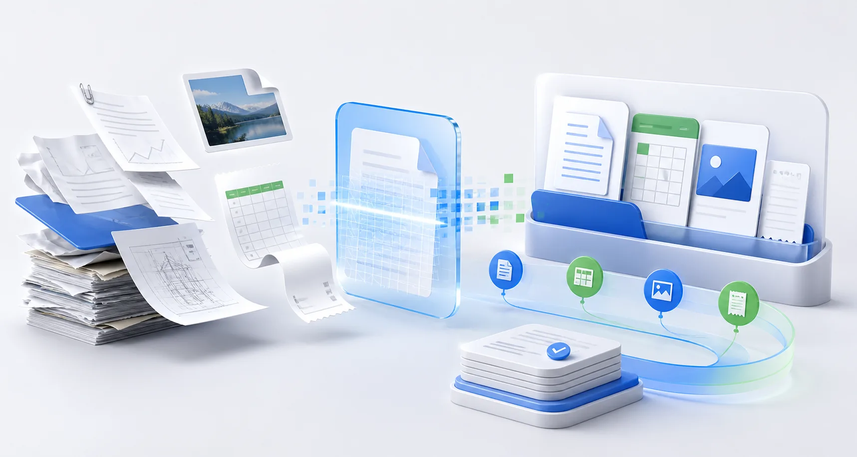 Workflow from paper recognition to digital organization