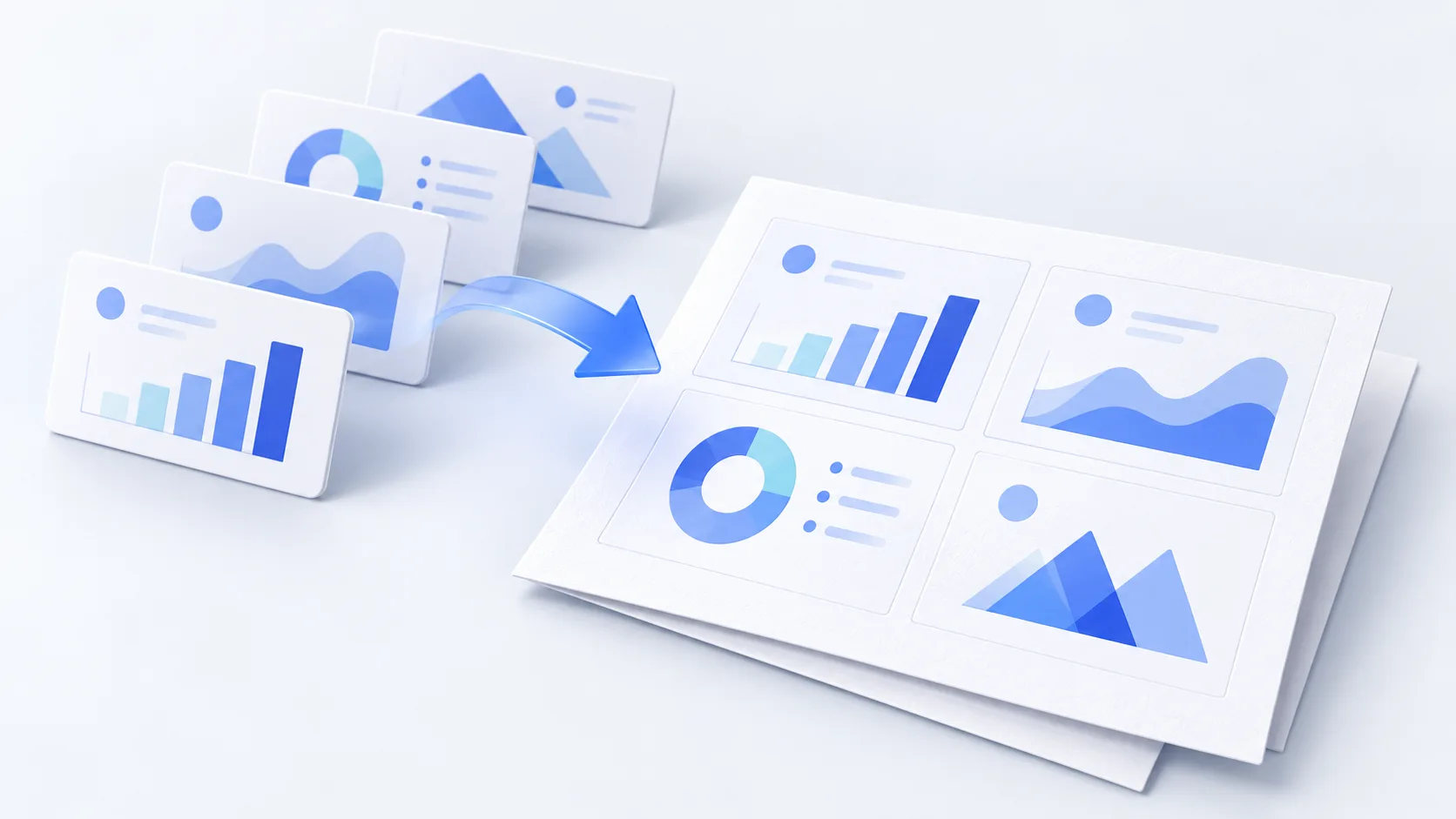 Presentation slides become a PDF handout with four slides arranged on each printed page